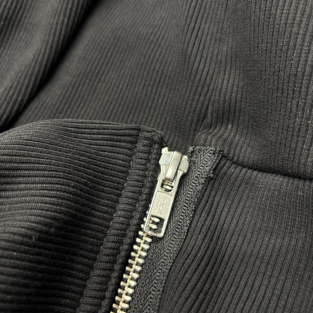 Black Draped Zip-Front Cardigan Sweater - Picture 8 of 10